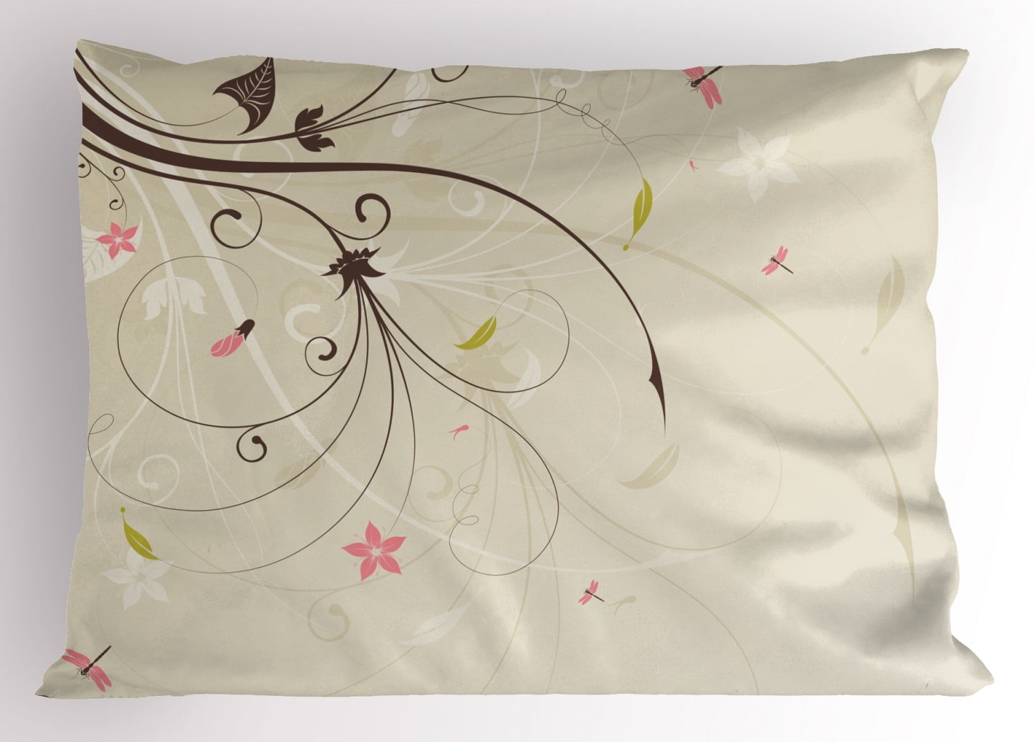 Ambesonne Brown Graphic Prints Microfiber Pillow Shams, King