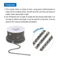 thumbnail image 4 of Unique Bargains 10 Yard 3mm Crystal Rhinestone Diamond Close Chain Trim for Sewing,Crafts,Gray Gems Gray Base, 4 of 5