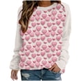 thumbnail image 1 of VALMASS Chandails en Molleton Col Rond pour Femmes Saint-Valentin Imprimé Floral Manches Longues Mode Décontractée Blouses Sans Capuche (m, Rose-H), 1 of 3
