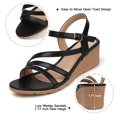 thumbnail image 4 of Sandalias SHIBEVER con cuña negras de verano para mujer, talla 8.5, 4 of 7
