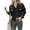 Black, variant on Women's Oversized Tshirts Beaded Denim Short Jacket Top Long Sleeve Shirts for Women