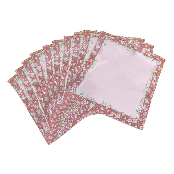 10 pañuelos de algodón para mujer, regalos para mujer, pañuelos suaves estilo vintage rosa