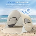 thumbnail image 6 of WolfWise UPF 50+ Easy Pop Up 2-3 Person Beach Tent Sport Umbrella Instant Sun Shelter Tent Sun Shade Canopy, Beige, 6 of 9
