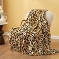 thumbnail image 4 of Cozy Bliss Leopard Print Throw Blanket Plush Blanket, Brown Leopard, 50"*60", 4 of 4
