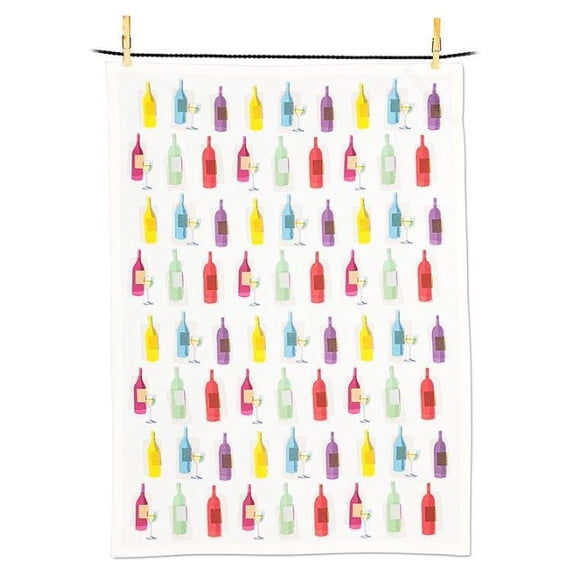 Colorful Bottles Kitchen Towel-20x28"L
