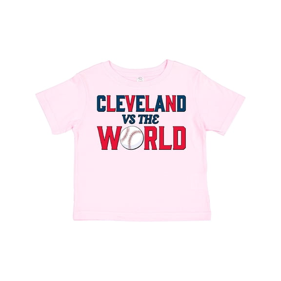 Inktastic Cleveland Vs. the World Blue and Red with Baseball Boys or Girls Toddler T-Shirt