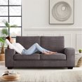thumbnail image 4 of MAEVIS 71.25" Modern Sofas for Living Room, Small Sofas Couches for Small Spaces, Chenille Loveseat Couch with Solid Wood, Metal, Square Arm and Removable Cover/Easy to Install(Dark Grey), 4 of 7