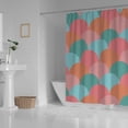 thumbnail image 3 of Coolnut Bath Shower Curtain Liners Scale Seamless Colorful Pattern 66x72in Polyester Waterproof with 12 Curtain Hooks, 3 of 6