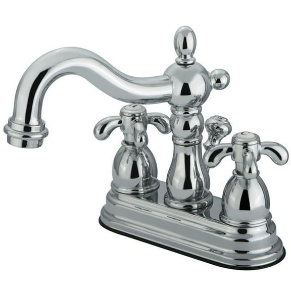 Two Handle 4 in. Centerset Lavatory Faucet with Brass Pop-up - Polished Chrome