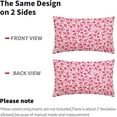 thumbnail image 4 of Daisy Floral Block Print Lumbar Pillow Covers 12X20 Inch Hot Pink Beige Flowers Decorative Pillow Cases Set of 2 Farmhouse Home Decor Vintage Rustic Cute Throw Pillows for Sofa Couch Outdoor, 4 of 6
