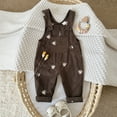 thumbnail image 2 of Baby Girl Corduroy Overalls with Flower Embroidery,Brown,6M–3T, 2 of 9