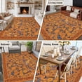 thumbnail image 5 of Boho Yellow Flowers Area Rugs 8'x10', Washable Small Throw Rugs for Living Room Patio, Spring Abstract Watercolor Floral Leaf Indoor Outdoor Rug Non-Slip Low Pile Carpet Runner Reversible Floor Mats, 5 of 8