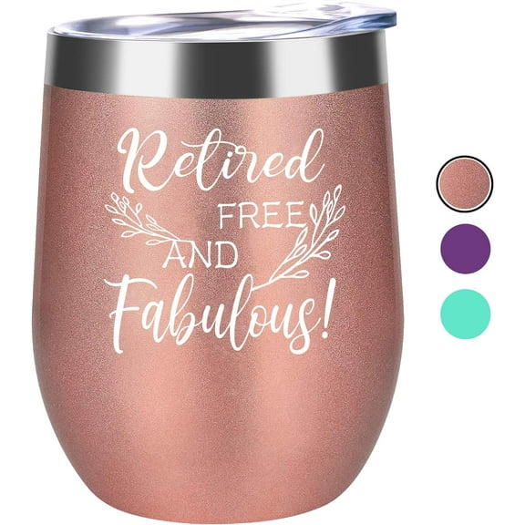Retired Free and Fabulous - Fun Happy Retirement Gifts for Women - Retirement Gifts for Women, Men, Coworkers, Sisters, Colleague, Mom, Aunt, Grandmother, Boss, Best Friends, Teachers, Nurses, Retiree