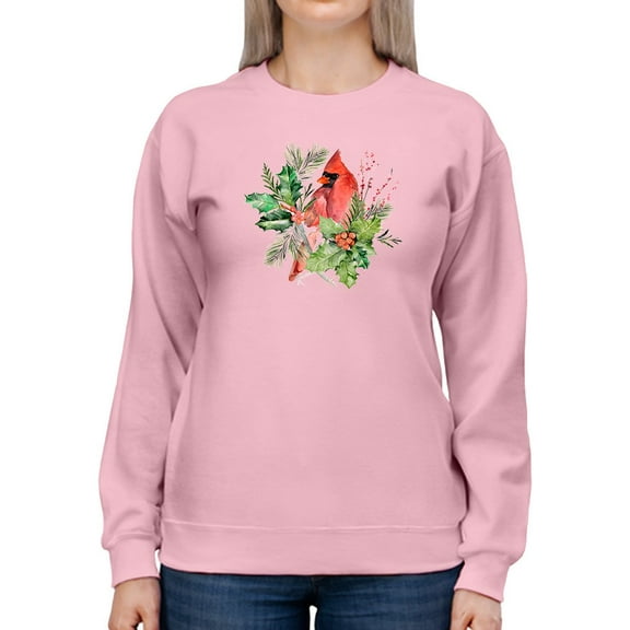 Cardinal Holly Christmas. Sweatshirt Women -Jennifer Paxton Parker Designs, Female Small