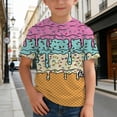 thumbnail image 2 of FINALGANG Toddler Kids Boys Girls T-Shirt Tops Ice Cream Print Short Sleeve Tee Shirts Summer Crewneck T Shirts Soft Fashion Basic Tshirt Tops 5-6 Years, 2 of 5