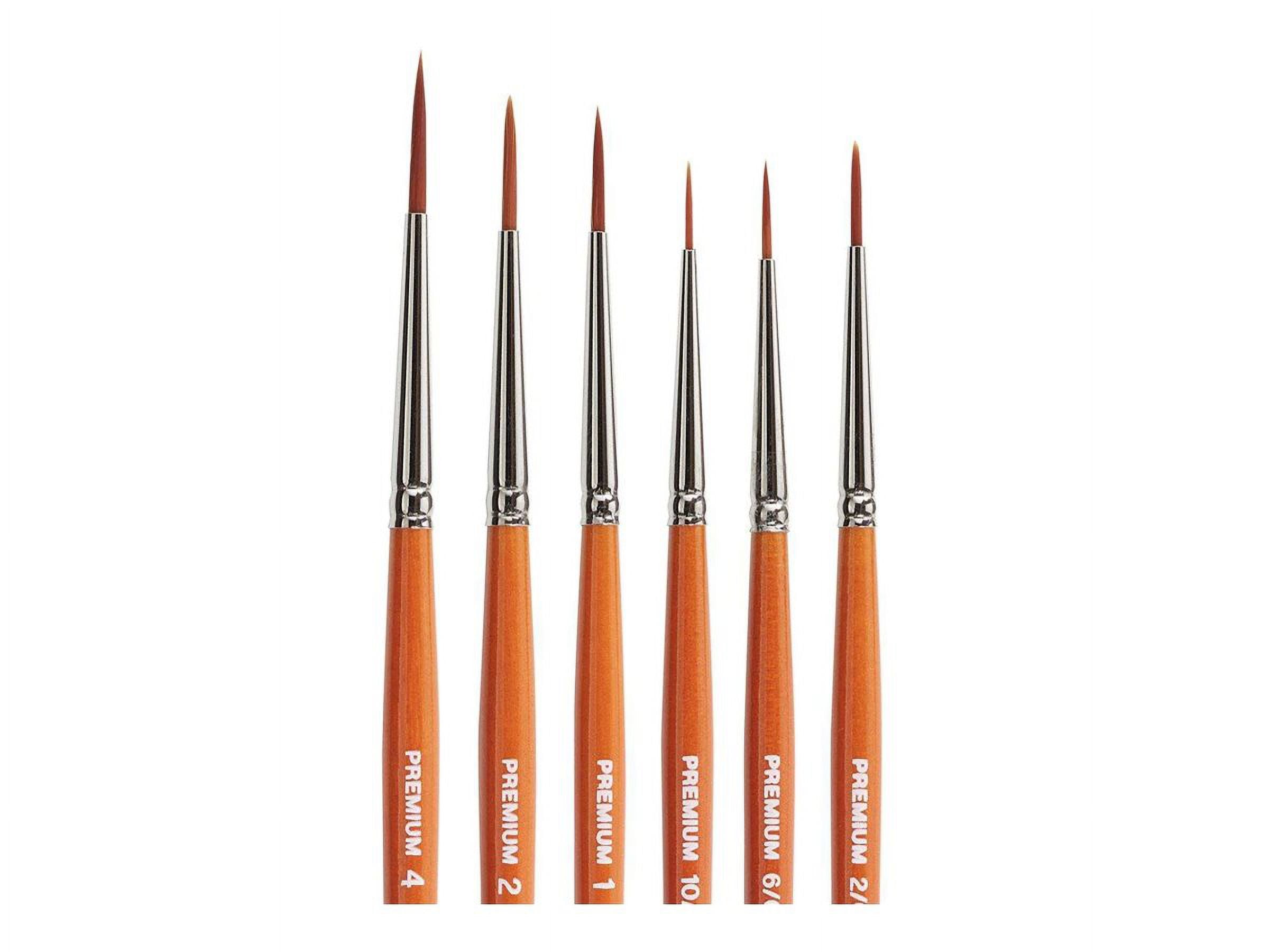 Kingart Radiant, 6350 Liner Series, Premium Golden Synthetic Brushes, Set of 6, For All Ages