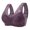 Purple, variant on Crunowin Women's Plus Size Bra, Soft Comfort Wireless Push Up Front Zip Graceful Printed Everyday Underwear Pink XXXXXXL 52/120