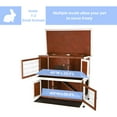 thumbnail image 4 of TRIXIE natura Double Weatherproof Outdoor 2-Story Wooden Small Animal Hutch with & Pull-Out Trays & Ramp, Auburn, 4 of 7