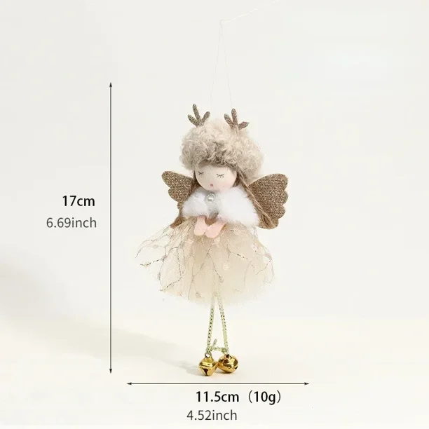 Angel Girl Pendant Christmas Tree Decorations Antler Decor Hanging Plush Ornaments Adorable Party Dolls Xmas Angel Pendants