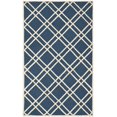 thumbnail image 3 of Safavieh Cambridge Collection CAM142G Handmade Moroccan Geometric Navy Blue and Ivory Premium Wool Square Area Rug (8' Square), 3 of 4