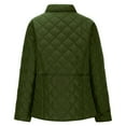 thumbnail image 7 of Women Quilted Barn Jacket Snap Button Diamond Long Sleeve Puffer Coat Outerwear with Pockets Warm, 7 of 7