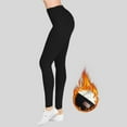 thumbnail image 4 of Sngxgn Lined Leggings Women Plus Size High Waisted Thick Thermal Tights Stretch Warm Pants(Black,M), 4 of 4
