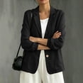 thumbnail image 5 of BiZtdJrK Summer Linen Blazer Jacket for Women Long Sleeve Lightweight Suit Coats Dressy Cotton Work Blazers Cardigans Black S, 5 of 6