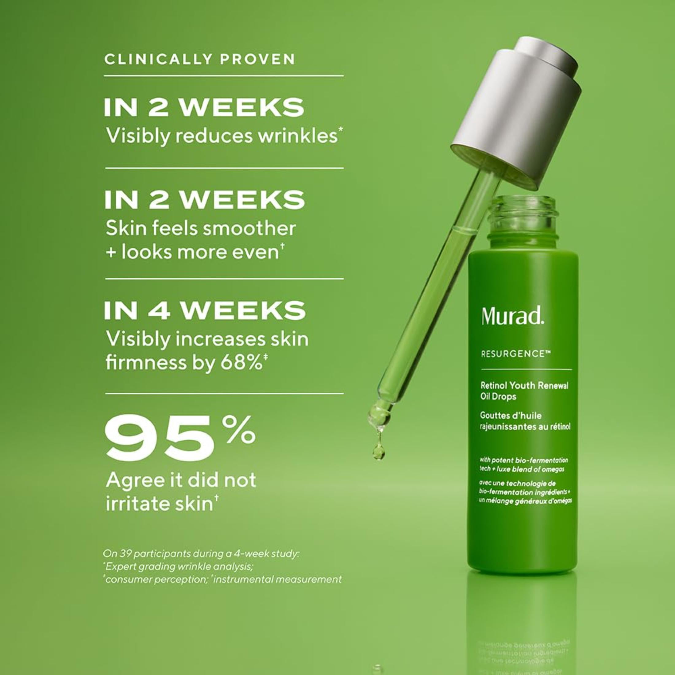 Murad Retinol Youth Renewal Oil Drops - Anti-Aging Facial Oil, Hydrates, Smooths Fine Lines & Wrinkles - 1.0 oz