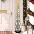 thumbnail image 2 of Northlight Shiny Ball Finial Tower Commercial Christmas Decoration - 4.5' - Silver, 2 of 5