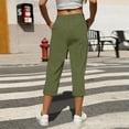 thumbnail image 5 of Fewfanhot Pants for Women Summer Lightweight High Waisted Cropped Pants Casual Loose Wide Leg Trousers with Pockets, 5 of 7