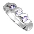 thumbnail image 4 of CHOOSE YOUR COLOR Simulated Lavender Filigree Swirl Ring .925 Sterling Silver Band Purple CZ Female Size 3, 4 of 4