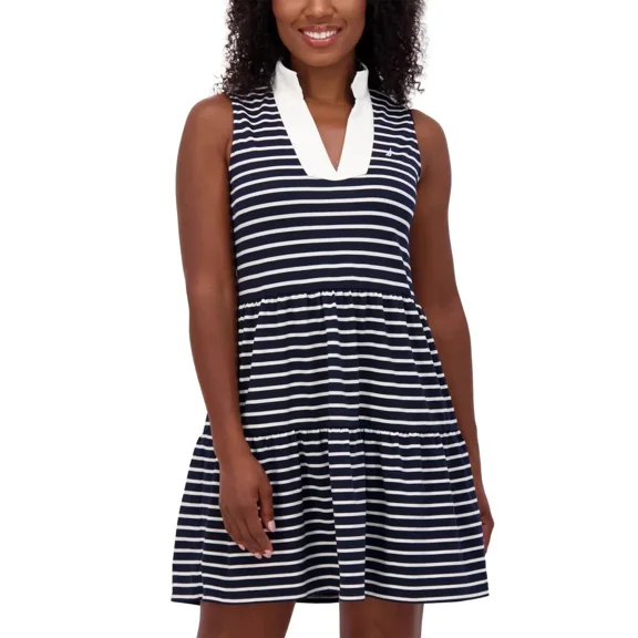 Nautica Women's Tiered Dress (Navy Blue, Small)