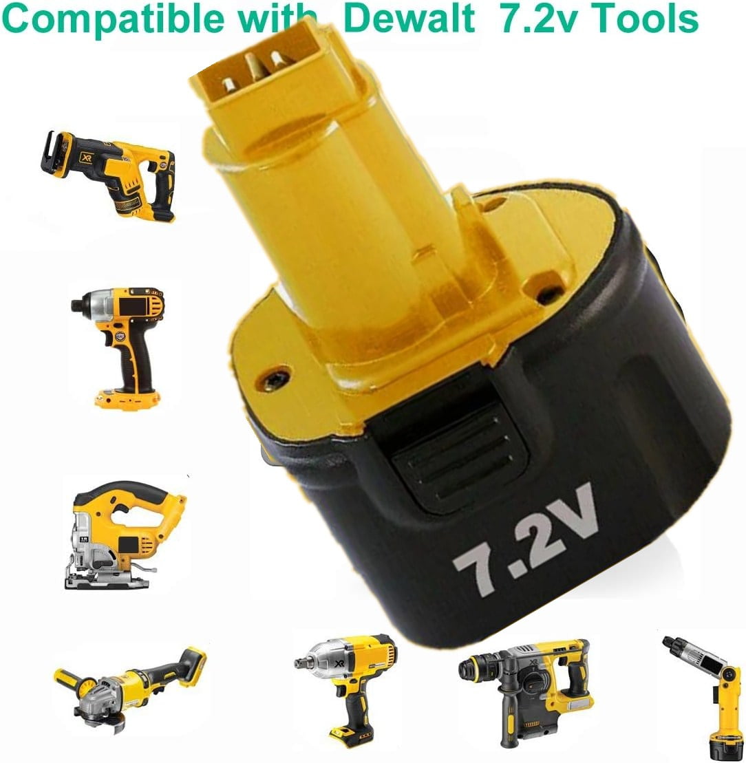 2Pack 7.2V Ni-MH Battery Replacement for Dewalt 7.2V Battery DW9057 DE9057 DE9085 DW920K DW920K2 DW925K DW925K2 DW968K