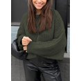 thumbnail image 3 of Women's Fall Sweaters Casual Long Sleeve Pullover Crewneck Ribbed Knit Jumper Tops Plain Blouse, 3 of 5