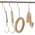 thumbnail image 5 of Unique Bargains 4.7 Inch Scarf Ring Hanger Wooden Circle Scarf Holder, 15cm Length Hook Silver, 5 of 5