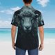 thumbnail image 4 of Fotbe Moody Ram Portrait Camisa Hawaiana para Hombre Unisex – Camisa Casual de Verano con Botones de Manga Corta de Algodón y Lino,Large, 4 of 7
