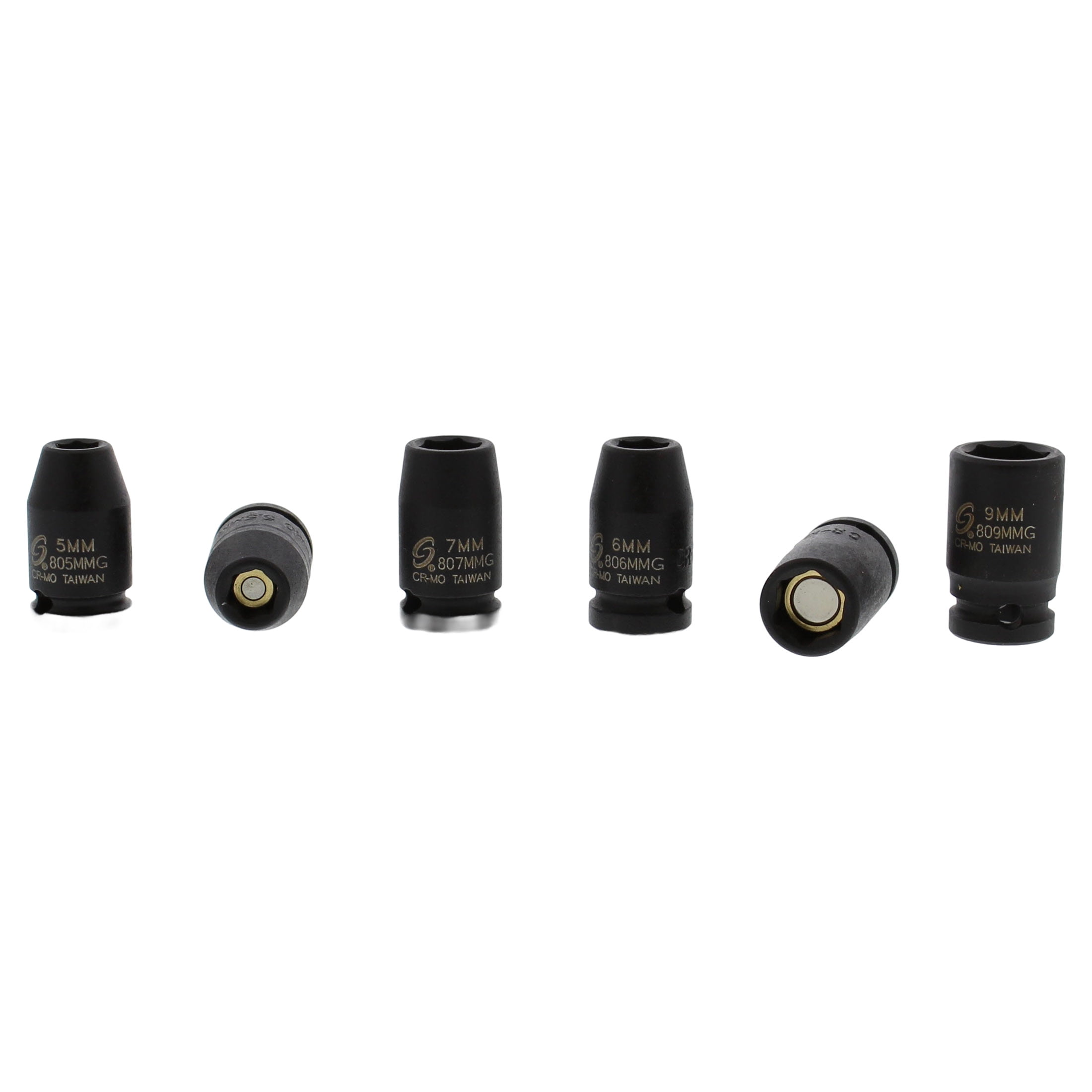 Sunex 12 Piece Magnetic Metric Impact Socket Set with Heavy Duty Blow Mold Case