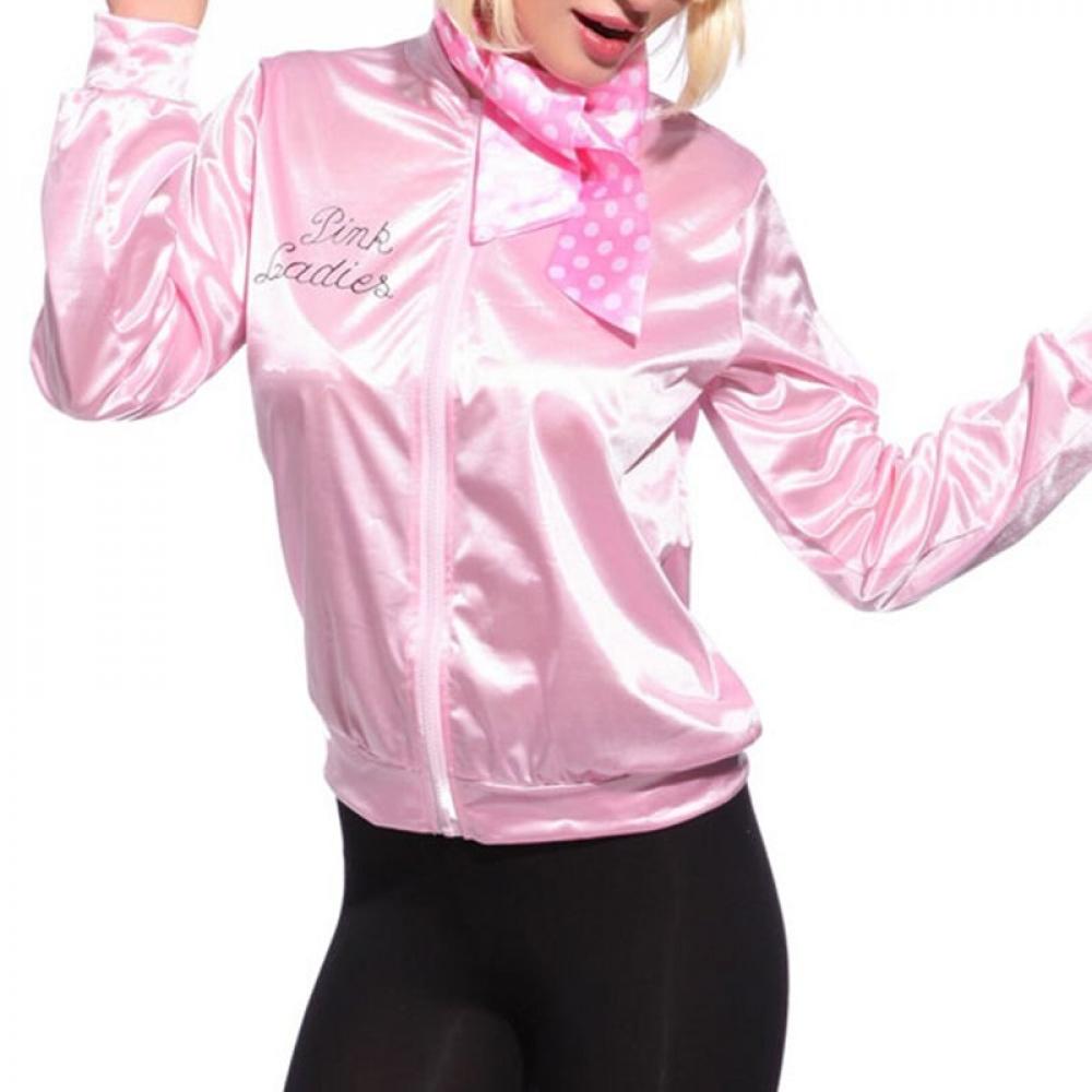 Sale Promotion!Women Basic Coats Solid Tracksuit for Women Jacket Lady Retro Jacket Women Fancy Pink Dress Grease Costume M - image 5 of 5