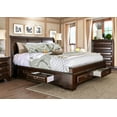 thumbnail image 2 of Furniture of America Damien Platform Bed, California King, Brown Cherry, 2 of 5