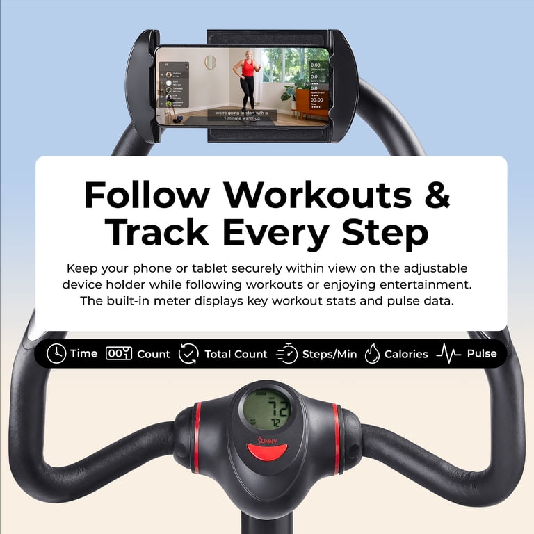 Sunny Health & Fitness Stepper With Handlebar, Resistance Bands photo 5