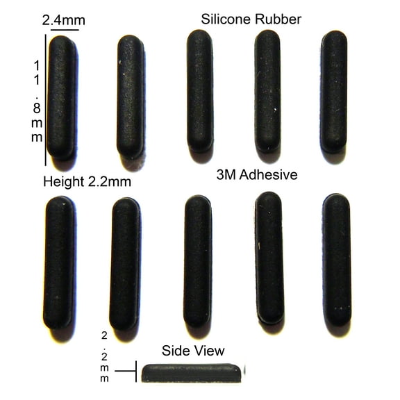 VATH Self Adhesive Rubber Feet 11.8mm(L) x 2.4mm(W) x 2.2mm(H) 10pcs [RB162]