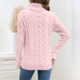 thumbnail image 4 of DAFPZW Women's Turtleneck Cable Knit Sweater Long Sleeve Cozy Pullover Sweaters Warm Fall Winter Knitwear, 4 of 8
