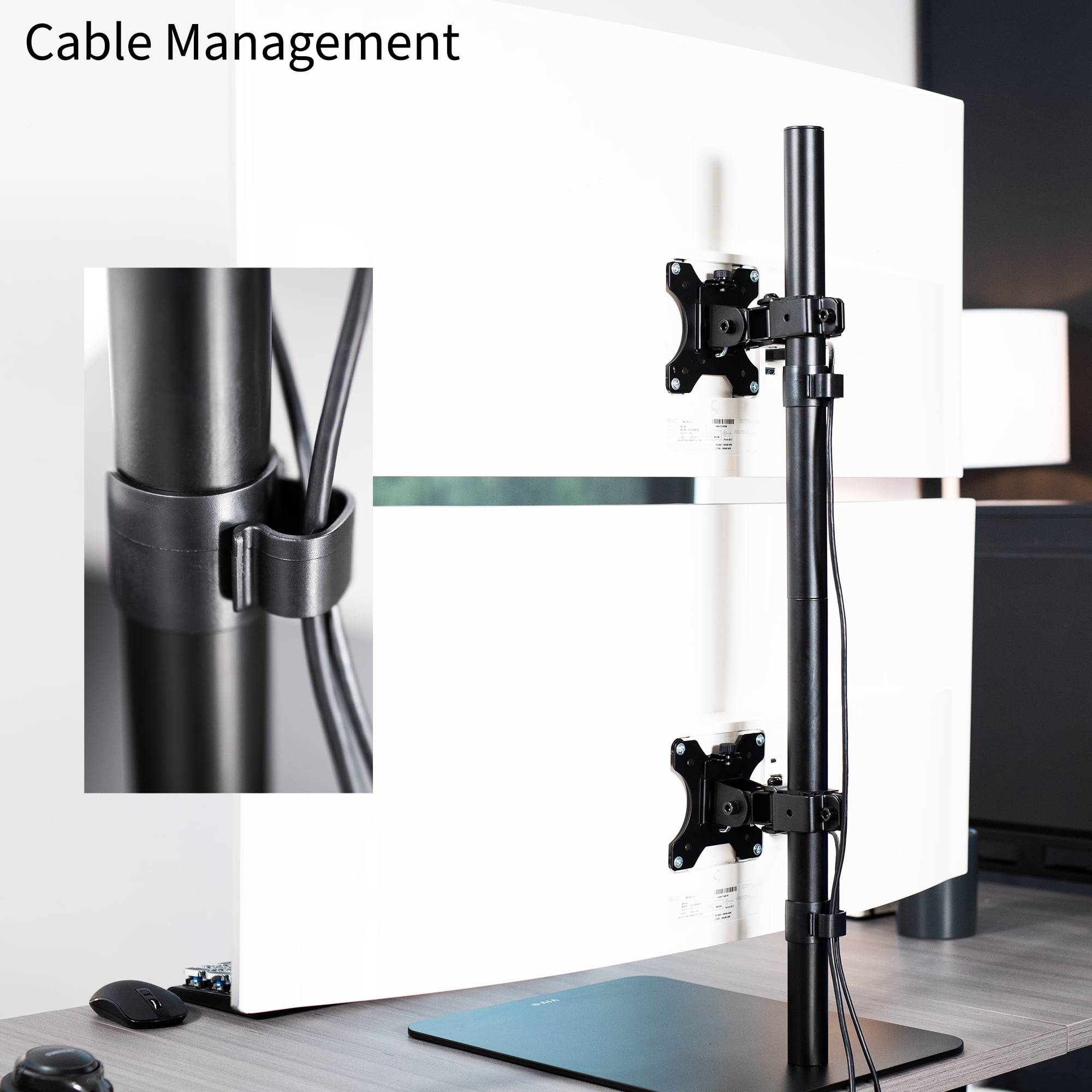 VIVO Dual Ultrawide Monitor Desk Stand, Adjustable Mount for 2 Screens up to 45"