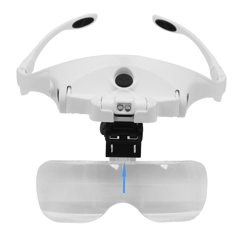 Besufy Head-mounted Magnifier 31 Types Multiple Multi-functional Lens Loupe  Magnifying Glass with LED Light Reading Tool 