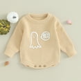 thumbnail image 2 of Okbabeha Toddler Baby Girl Boy Halloween Sweater/Romper Knit Chunky Ghost Sweaters Oversized Onesie Cute Winter Clothes, 2 of 7