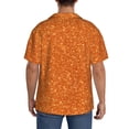 thumbnail image 3 of Fuzoiu Orange Glitter Print Men's Casual Short,Men's Short Sleeve Shirt,Mens Casual Button Down Shirts,Cuban Collar Summer Shirt for Beach, Vacation, and Outdoor Activities-3X-Large, 3 of 5