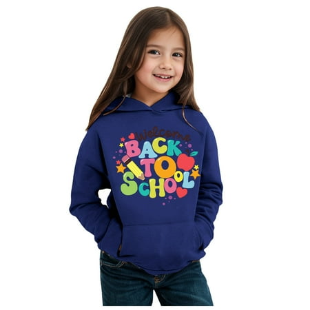 

Kids Boys Girls Autumn WInter School Season Kindergarten Letter Printed Long Sleeve Hoodie Warm and Comfortable Tops Children s Clothing Clothes for Boy Monogram Hoodies for Girls Teen Sweatshirt