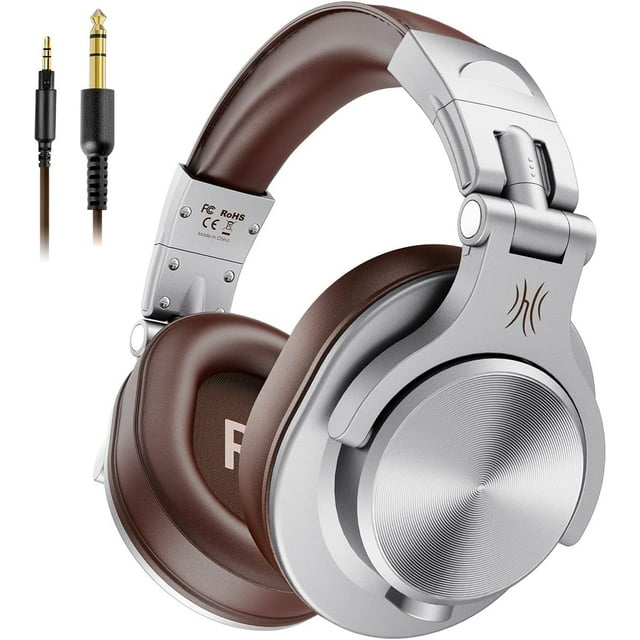 Audífonos OneOdio Over Ear A71 Hi-Res estudio, con cable 3.5 mm Plata
