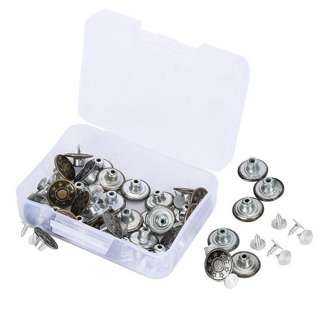 Kit de 120 boutons de rechange pour jeans et pantalons, fixations métalliques, accessoires vestimentaires