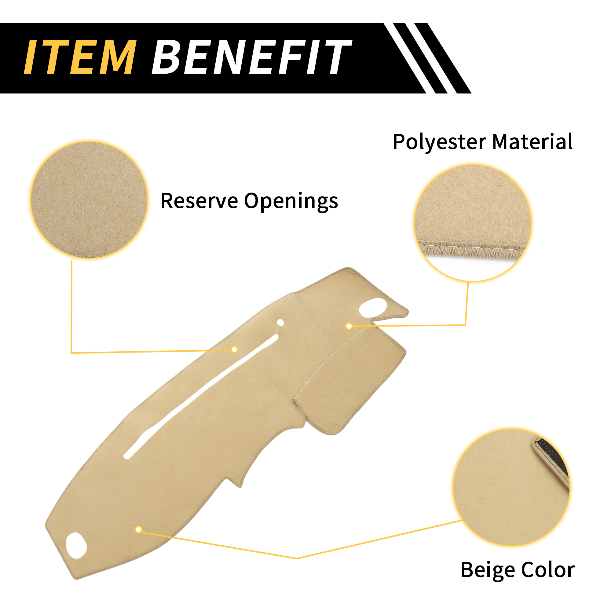 Unique Bargains Dash Cover for Ford for Ranger 1995-2011 Dash Board Mat Non-Slip Dash Cover Mat Pad Polyester Center Console Dashboard Cover Pad Carpet Beige